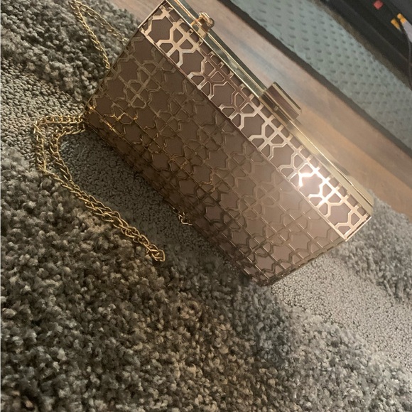 Madison West Handbags - NWOT Elegant Gold Clutch Bag